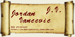 Jordan Vančević vizit kartica